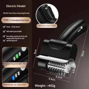 Nettoyeur de barbecue électrique, brosse à barbecue rotative à couple élevé, brosse à barbecue sans fil rechargeable 50W en acier inoxydable - Product Image 1