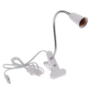 ホット販売EU US Plug 360 Degrees Flexible Desk Lamp Holder E27 Base Light Socket Clip-On Cable With On Off SwitchためHome Plant