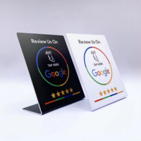Étanche Acrylique Nfc Table Menu Autocollant Qr Code Nfc Présentoir Pour Restaurant Menu Google Review