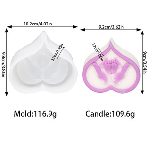 Molde de Silicona con Forma de Corazón para Velas, Jabones y Cera, Fácil de Desmoldar, Reutilizable, No Tóxico, para Regalos DIY - Product Image 2