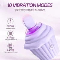 OEM Weicher Silikon-Eiscreme-Vibrator mit Zungenfunktion, Nippelstimulator, Klitoris-Leckvibrator, Sexspielzeug für Frauen