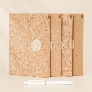 2026 New Arrival Custom Brand Creative Trend Bamboo Three-Fold Faux Leather Cork Magnetic Thickened <b>Notebook</b> Journal Office - Product Image 2