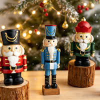 Figurine de soldat casse-noisette de Noël nordique en résine, poupée casse-noisette peinte à la main, décoration de table pour la maison