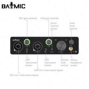 Interface audio professionnelle Daymic X2-o, carte son USB portable, mixeur, plage dynamique de 105 dB pour microphone 48V, instrument de musique - Product Image 4