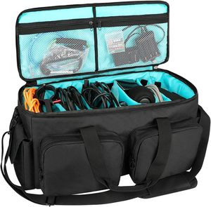 Free Sample DJ Cable File Bag with Detachable Padded Bottom and Dividers Travel Musicians Gig Bag for DJ Gear Storage Bag - Product Image 1