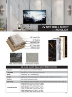 Style moderne Nouveau produit Panneau mural SPC UV Résistant à l'humidité Imperméable au feu Résistant à l'usure Panneau mural SPC intérieur Sans clic