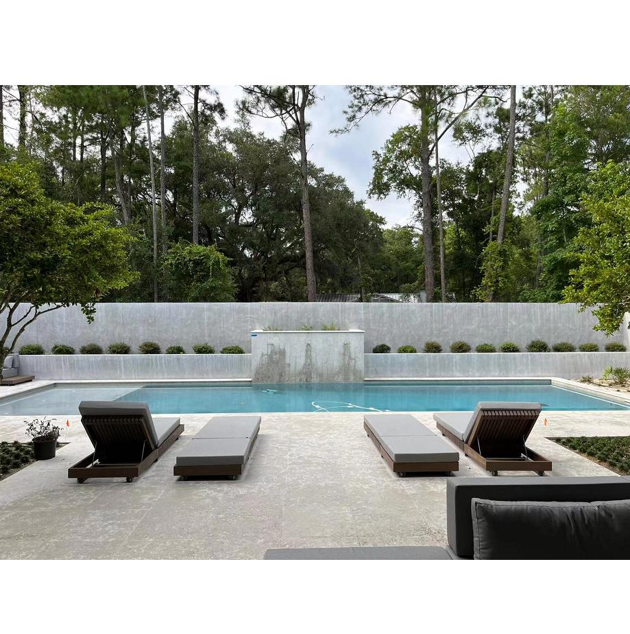 Factory All Weather Customized Daybed Patio Outdoor Garden Teak Wooden Garden Sun Lounger