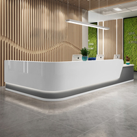 Bureau de réception de bâtiment en forme de L minimaliste haut de gamme bureau de Consultation de hall Salon de beauté Spa bureau de Service pour deux personnes