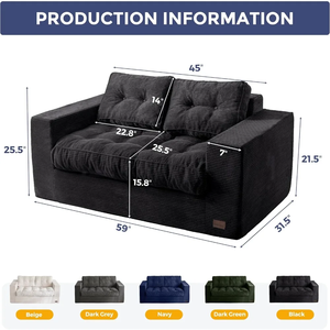 Nouvelle Arrivée 2026 : Ensemble de Canapés Carrés Modernes Rembourrés, Tendance TikTok, Compressés Sous Vide, Chaise Longue Réversible, Montage Rapide, Idéal pour Villa - Product Image 5