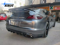 Kit carrosserie en fibre de carbone véritable avec lèvre avant, jupes latérales, diffuseur arrière et spoiler pour Porsche Panamera 970.1 2010-2013