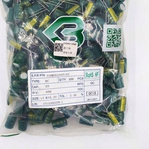 Whole -Sale RC400M220L013*20TH-2A1E 13*20 Capacitors Through-Hole Electrolytic Capacitors 22uF 20% 400V - Product Image 1