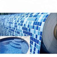 Bâche en PVC imperméable à motif ondulations aquatiques de 0,7 mm et 0,9 mm en rouleaux pour revêtement de piscine