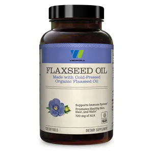 Organic Flaxseed Oil Softgels With Omega 3 For Immune Support & Healthy Hair Skin & Nails