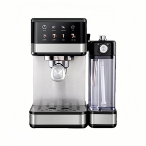 Machine à expresso semi-automatique de style italien en acier inoxydable 19 bars pour usage domestique avec réservoir à lait et vapeur haute pression - Product Image 3