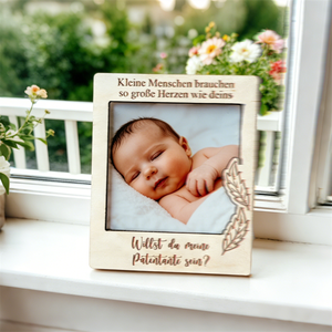 Cadre de demande en mariage pour parrains - Cadre photo en bois personnalisé avec texte sur mesure - Cadeau unique pour bébé - Product Image 5