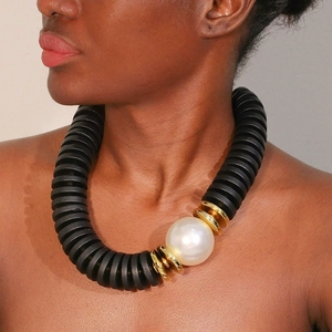 אמיליה <span class=keywords><strong>2026</strong></span> חופשת הקיץ צ 'אנקי שרשרת קוקוס מעטפת מתכווננת הצהרה מתכווננת גדולה פנינים לנשים - Product Image 1