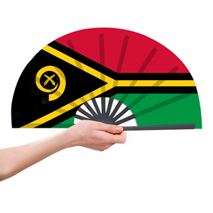 Abanicos Plegables de Plástico con la Bandera de Vanuatu al por Mayor, Abanico de Mano para Carnaval, Boda, Festival, Fiesta, Agencia de Viajes - Product Image 4