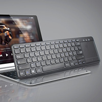 Clavier à pieds ciseaux sans fil 2.4GHz pour PC Google Smart TV avec souris à pavé tactile intégrée de grande taille et touches multimédia