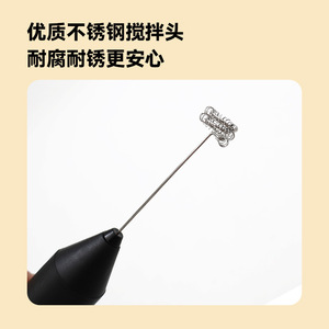 Mini Espumador de Leche Eléctrico Chef Season Show, Espumador de Café Inalámbrico Portátil para Uso Doméstico, Negro y Blanco - Product Image 2