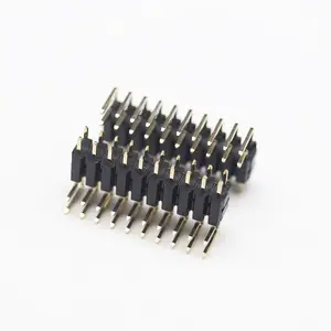 High quality connector spacing 2.00Mm height 1.0 1.5 2.0mm positions 2-40 pin type pin header dual row right angle connector