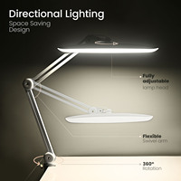 Lampe de bureau LED moderne 2200 lumens, écologique, flexible, réglable, protectrice des yeux, pour le bureau, l'étude, l'artisanat, le travail, corps en aluminium