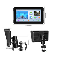 Podofo Android 4+64G 6 pouces Écran portable pour moto Carplay sans fil & Android Auto BT DVR IP68 Étanche IPS Stéréo