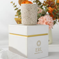 Boîte à bougies biodégradable avec revêtement UV gaufrage de stratification mate brillante boîte d'emballage d'échantillon gratuit avec couvercle et base