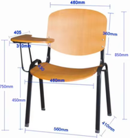 Chaise d'apprentissage en gros avec tablette d'écriture, mobilier scolaire, chaise et bureau