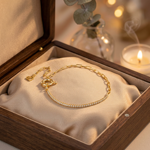 Pulsera de tenis de diamantes cultivados en laboratorio personalizados, corte redondo, cadena de oro tipo clip, joyería fina, clásica, elegante, solitario, para mujer - Product Image 3
