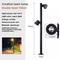 Lampe solaire en aluminium pour jardin, à brancher, LED rotative avec un angle de faisceau de 360° pour pelouse, terrasse, cour, indice de protection IP65