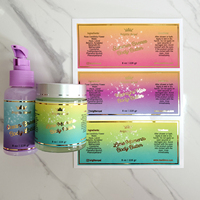 Étiquette autocollante personnalisée en vinyle imperméable estampée à chaud or pour l'emballage de pots cosmétiques, beurres corporels et gommages