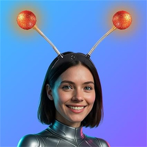 Venta superior Light up Alien Headband LED Martian Hair Band Antena Accesorios para el cabello para suministros de fiesta de Halloween - Product Image 5