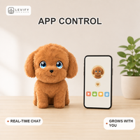 Robot Edukasi Interaktif AI 2026, Mainan Anjing Boneka Emo, WiFi, Pengenalan Suara, Bercerita, Sensor Sentuh