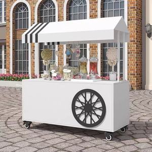 Chariots à fleurs en fer blanc pour décorations de mariage, joli chariot à bonbons <span class=keywords><strong>romantique</strong></span> avec fonction détachable, cour extérieure, hôtel - Product Image 4