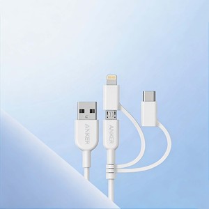 Cable de Carga USB Multifuncional 3 en 1 Anker, USB-A a Tipo-C Micro USB, Cable de Datos de Carga Rápida - Product Image 1