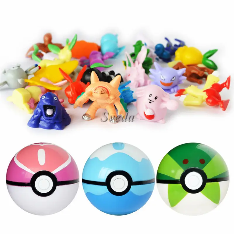 Giocattolo promozionale PokemonGo Ball 7cm GS PokemonBalls Hot Game PokemonGo Ball con figura all'interno