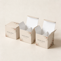 Boîte en carton blanc avec insert séparateur, couvercle rabattable, recyclable, impression couleur, pour emballage de coffret cadeau beauté
