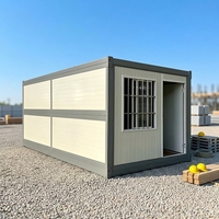 Casas prefabricadas plegables y expandibles de 20 pies, tipo casa de campo, oficina, dormitorio, almacén, con paneles sándwich de acero plegables.