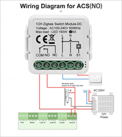 Tuya aplikasi hidup pintar, kontak kering Zigbee Relay Switch modul 1 saluran DC 12/24V AC 100-240V bekerja dengan Alexa Google Home