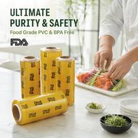 Film alimentaire PVC super transparent de qualité alimentaire, film étirable moulé, résistant à l'humidité, transparent, souple, uni, pour usage domestique