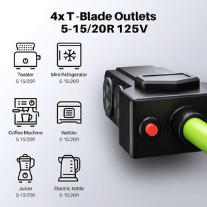 Cable Adaptador Dúplex 5-20R de 4 Tomas, 4 Clavijas, 30A, NEMA 14-30P, Cable de Extensión <span class=keywords><strong>para</strong></span> Generador con Bloqueo Giratorio, Certificado ETL, 25 Pies, Uso Industrial - Product Image 4