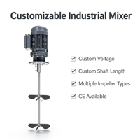 Agitateur vertical industriel, moteur électrique, arbre en acier inoxydable, hélice pour le mélange et le séchage de liquides alimentaires et chimiques, 100L