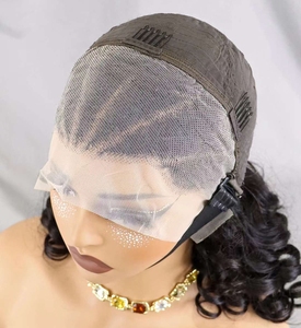 Perruques Bob frontales 13x4 en cheveux humains vierges brésiliens bruts, transparentes, pour tresses courtes à ondulations souples, pour femmes noires, 12-30 pouces, extensibles - Product Image 6