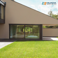 Pintu Geser Patio Aluminium Villa, Sistem Pintu Geser Kaca Eksterior, Pintu Geser Kaca Tempered Hemat Energi untuk Rumah