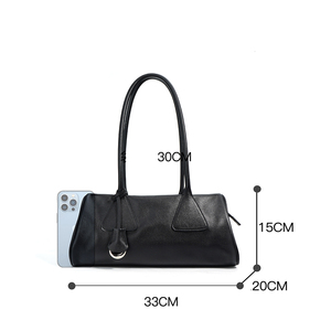 Sac à bandoulière de <span class=keywords><strong>luxe</strong></span> en cuir de vachette pleine fleur pour femme, style français, sac à main classique noir 2026 - Product Image 4