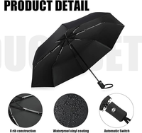 Parapluie de voyage d'affaires moderne haut de gamme, ouverture et fermeture automatiques, parapluie pliant en pongé renforcé pour cadeaux d'affaires en gros