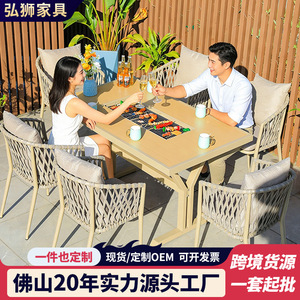 Outdoor <b>BBQ</b> <b>Table</b> Aluminum Weather Resistant Contemporary Design Commercial Use Patio Furniture - Product Image 2