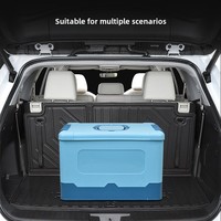 Boîte de rangement de jouets et d'outils en plastique pliable Portable Design Rectangle multifonctionnel pour coffre de voiture extérieur Style européen