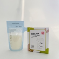 Kantong Penyimpanan ASI Steril 200ml Bebas BPA Resleting Ganda Dapat Berdiri Sendiri Produk Bayi Kantong Anti Bocor