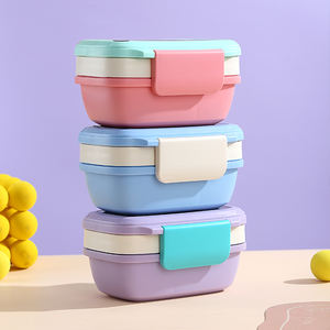 Bencircle B271 Cute Heatable 1250ml Kids Bento Lunch Box Set <b>Plastic</b> <b>Food</b> Storage <b>Container</b> - Product Image 2